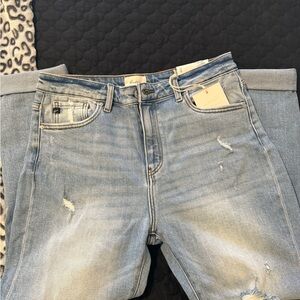 KanCan Women’s Faded Blue Distressed Jeans